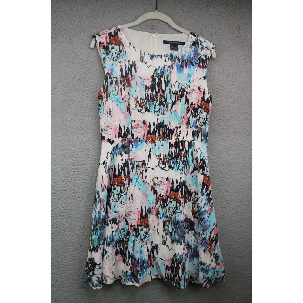 French Connection‎ Sleeveless A-Line Dress-Size 10-Artsy-Lined